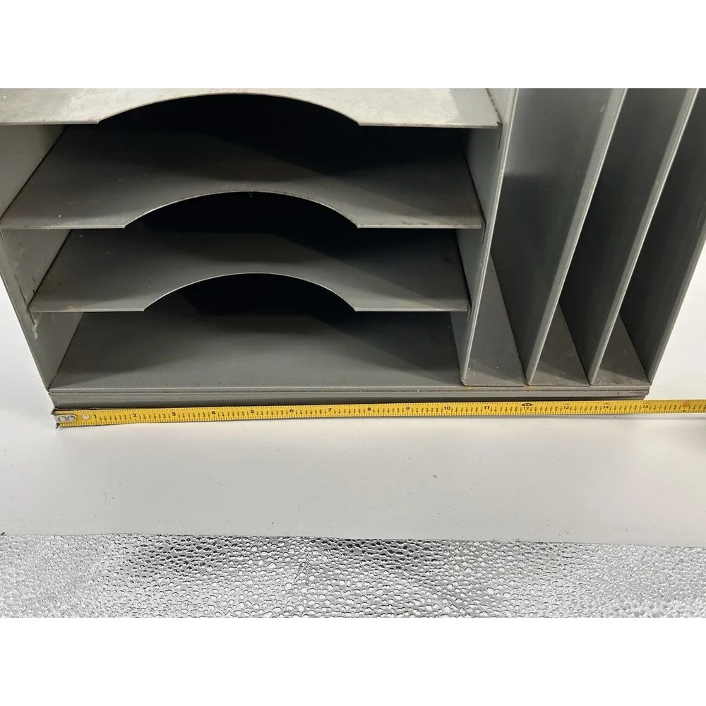 Vintage Lit-ning Industrial Metal Desk Organizer Tray